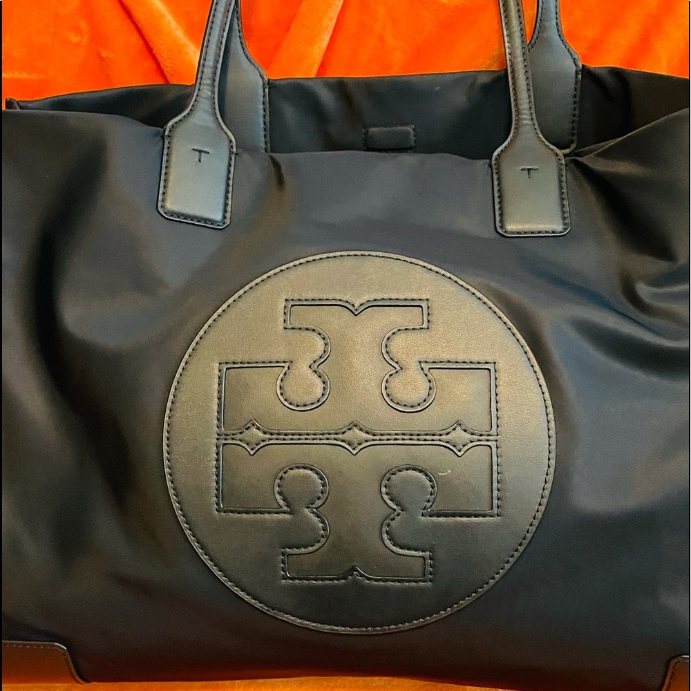 Tory Burch Black Canvas Large Tote, Nylon